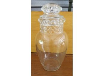 Covered Glass Candy Store Jar