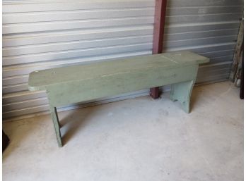 Green Painted Wooden Bucket Bench