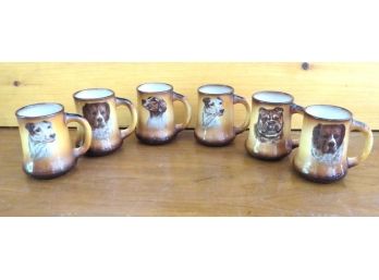 A Set Of 6 Vintage Taylor, Smith, Taylor Porcelain China Dog Mugs Early 1900's - England