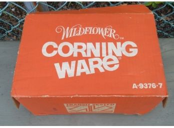 Vintage Corning Ware Wildflower Pattern 5 Piece Set In Original Box - New Old Stock