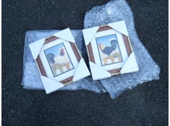 Framed Pair Of Little Crowers - New, Still Wrapped