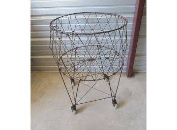 Collapsible Wire Ware Cart On Casters