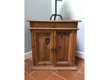 Rustic Pine Cabinet End Table