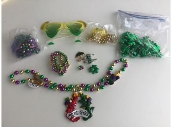 Fun Mardi Gras Costume Jewelry And Margarita Sunglasses