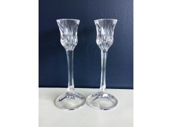 Pair Of Stemmed Crystal Candlesticks