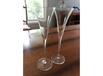 Pair Of Crystal Champagne Flutes