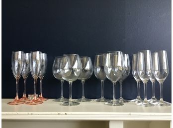 Lot Of Crystal Stemware - 14 Pcs