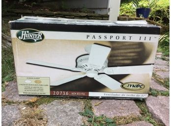 Hunter Passport III 5 Blade White Ceiling Fan, New In Box