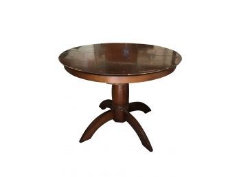 Round Pedestal Table With 18 Inch Butterfly Leaf 38H - Restoration Piece