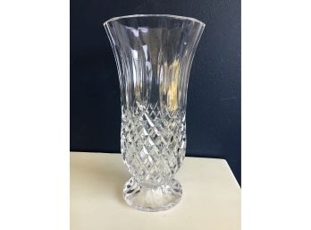 Tall Crystal Crosshatch Vase