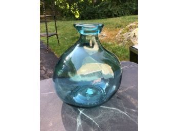 Small Blue Glass Vase - 7H