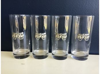 Set Of 4 Mardi Gras Glasses