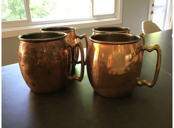 Set Of 4 Copper Mule Mugs