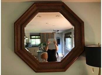 Hickory White, Very Large Wooden Octagonal Mirror - 42.5D