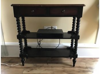 2 Drawer Console Black/ Wood With Twist Legs