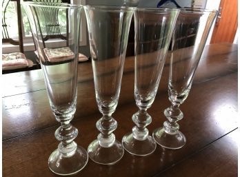 Set Of 4 Glass Pilsner Glasses