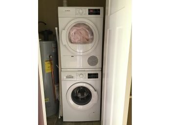 Bosch Stacked Washer & Dryer Set 300 Series - Front Load Washer And Electric Dryer, White