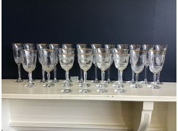 Lenox Laurel Crystal Stemware - 12 Champagne Flutes, 4 Water Goblets, 4 White Wine And 4 Red Wine Glasses