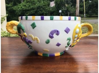 Ceramic Mardi Gras Bowl With Handles