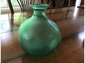 Small Frosted Green Vase