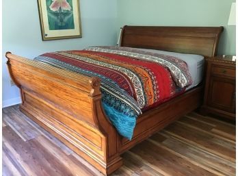 Stately Hickory White King Sleigh Bed