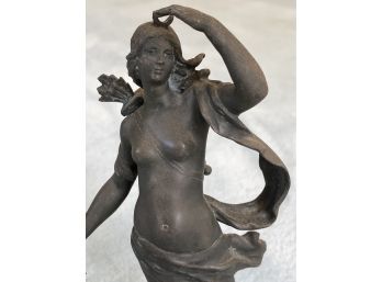 Signed Cast Small Statue Diane By August Moreau 10x5in French Rare Review Photos