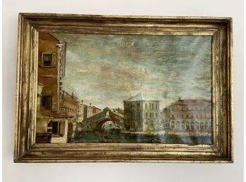 19th Century Oil On Canvas Venice Italy Signed In The Style Of The Old Masters 37x25in Venetian Scene