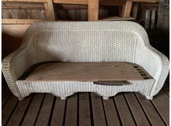 Wicker Patio Sofa  Sage 83x35x35 Solid Nice Vintage Heavy Beautiful, The Good Stuff