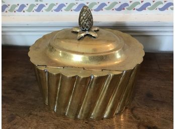 Solid Brass Marked 48 Decorative Hinged Lid Trinket Box 7x6.75x5.75 Finely Made