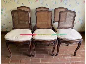 Set Of 6 Dining Chairs,with Cane Seats