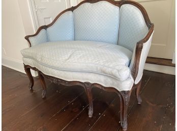 Louis XV Style Canape Loveseat Ice Blue Down Cushion 53x29x32in