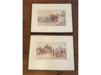 Pair Of Raphael Tuck & Sons Lithograph Painting By A. Ludovici 18x13.5in Framed Glass