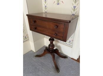 Circa 1930 Mahogany Sewing Stand 20x12x26in Side Table