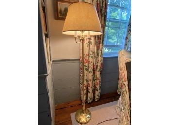 Mogul Torchiere & Candelabra Style Brass Floor Lamp 57in Milk Glass Shade