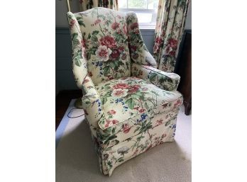 Rose Chintz Upholstery Wing Chair 31x28x41in Wingback Chair