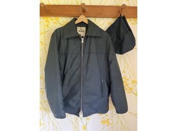 Woolrich Navy Blue Jacket Large With Removable Rain Hood