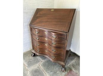 Mahogany Drop Front Secretary Dovetail Claw Foot Smooth Drawers Very Good To Bear Excellent Condition 30x42x19