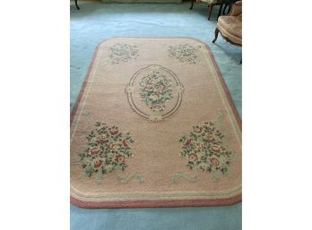 Area Carpet Edward Fields Rug Pink Floral 100 Virgin Wool Carpet 9ftx6ft2in