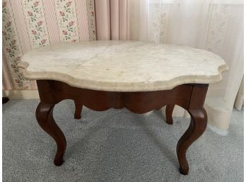 French Style Low Marble Top Side Table 29x20x17in