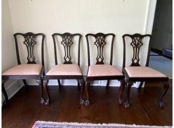 Set Of 4 Chippendale Style Mahogany Dining Chairs Lot 2 S&h Jewell London