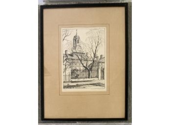 Signed Constantin Pertzoff 1937 26/75 Numbered Etching For The Class Graduates  12.5x16.5 Rare