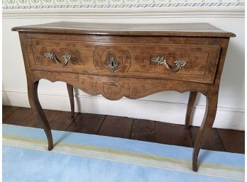 French Louis XV Style Fruitwood Commode 42x20.5x32 Single Drawer Desk