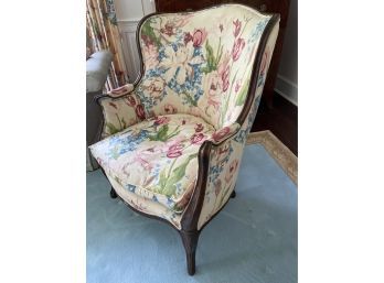 French Country Wingback Chair Down Cushion 27x22x37in