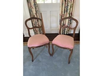 Small Detailed Sitting Chairs, Gentle Faded Pink, 17x16.5x33.5in