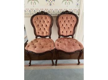 Pair Of Mahogany Chairs 20x19x38.5in