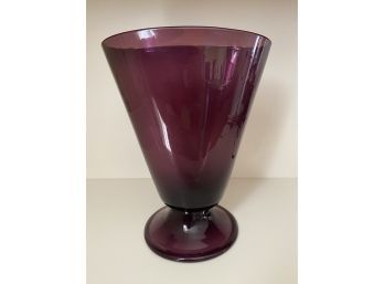 Beautiful Handblown Purple Oval Vase 6x11.75in