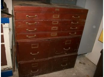 1940s VAN DORN Combo Lateral File W/ Contents