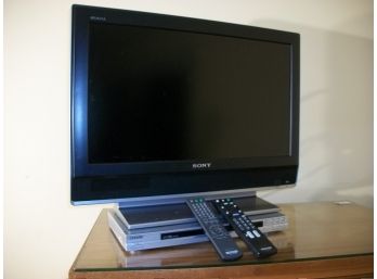 SONY Model KDL26M - 26' Flat Screen TV W/SONY DVD Player - Both W/Remotes