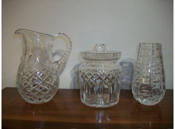 Waterford Biscuit Jar &  Flower Vase Plus Beautiful Water Pitcher