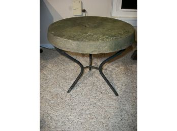 Beautiful Grinding Wheel Made Into A Table (Custom Iron Base)